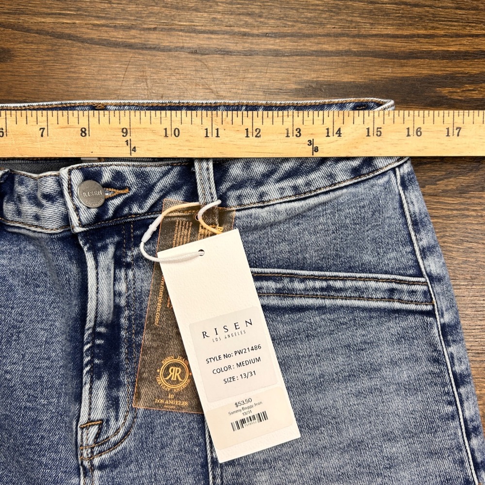 Risen Los Angeles Sammy Baggy Jean Women 13/31 Medium Wash High Rise Wide Leg - Picture 7 of 13